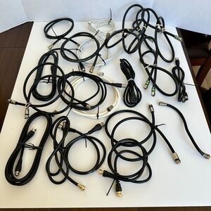 Lot 20 Coaxial Cables Various Lengths & Brands RG59 Digicon DS6Q.11 Tandy Wire